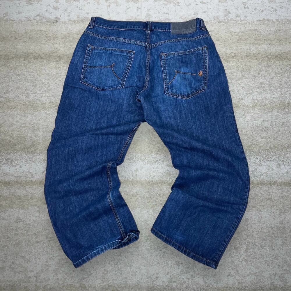 Vintage Y2K Rocawear Skater Wide Leg Jeans 38x32 Baggy Dark Wash Denim Rap